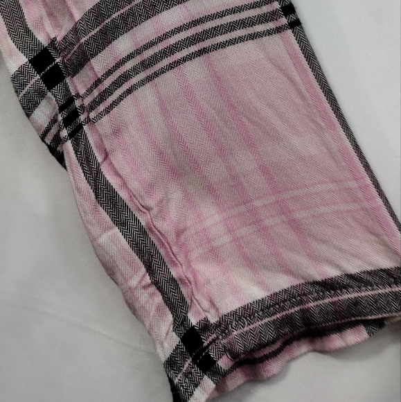 NWT No Boundaries Plaid Boho Top Women's L Pink Black Barbiecore Retro Romantic - Picture 5 of 11